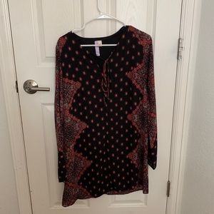 Black and red detailed dress